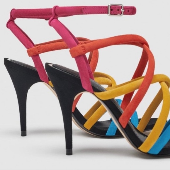Zara Multicolor Suede Leather High
Heel Sandals - Picture 2 of 11